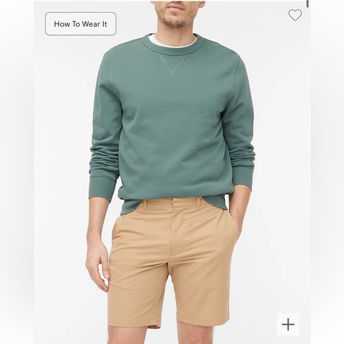 J. Crew 9” Tech Short Dark Khaki Tan Size 33 AL096 New