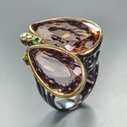 Special design 50 ct Natural Ametrine Ring 925 Sterling Silver Size 9 /R461222