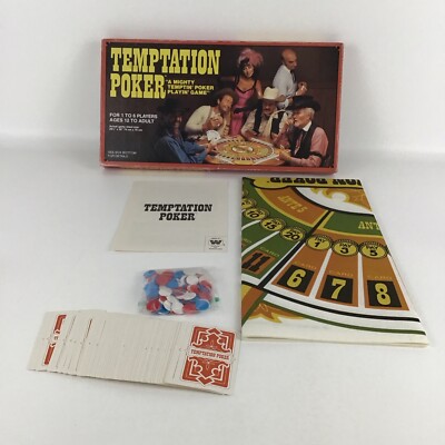 Temptation Poker Game Skill Luck Complete Chips Cards Manual Vintage 1982
