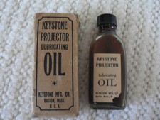 Vintage Keystone Movie Projector Lubricating Oil in the Original Bottle Box