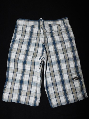 Levi's Boys Size 10 Cargo Pocket Skate Shorts Lot Blue Khaki Plaid Army Green - Picture 3 of 7