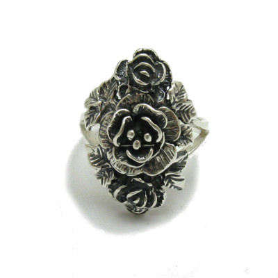 Genuine Stylish Sterling Silver Ring Solid 925 Flower Rose Handmade