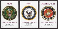 USA Sc. 6003a-5a (F) U.S. Army, Navy & Marines 2025 MNH singles ***NO DIE CUTS**