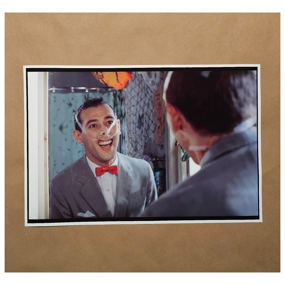 Pee Wee's Big Adventure Movie Scene Print Bathroom Face Tape Mirror Pee wee Herm
