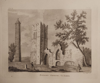 1791 Antique Print Swords Church County Dublin Ireland - Grose