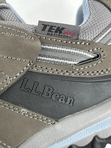 LL Bean Boots Woman’s Size 7 Med TEK 2.5 Gray Waterproof Vibram Soles Hiking - Picture 3 of 11
