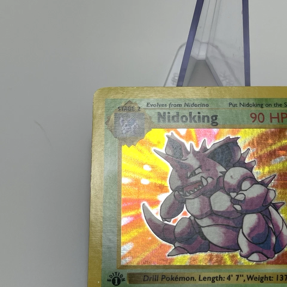 Nidoking 11/102 Shadowless Holo 1st Edition Base Set Pokemon Card 1999 MP - Image 4 of 4