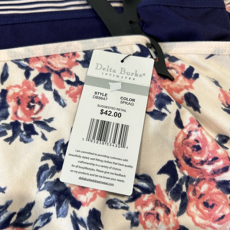 5 Pr Delta Burke Intimates Talla Grande 1X Ropa Interior Calzoncillos Venecianos Foto 4 de 4