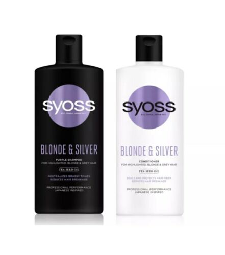 Syoss Blonde & Silver Violet Shampoo & Conditioner für blonde und graue Haare/Set