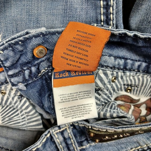 Jeans Rock Revival donna 26 Denisa dritto elasticizzato paillettes strass cyber - Foto 5 di 7