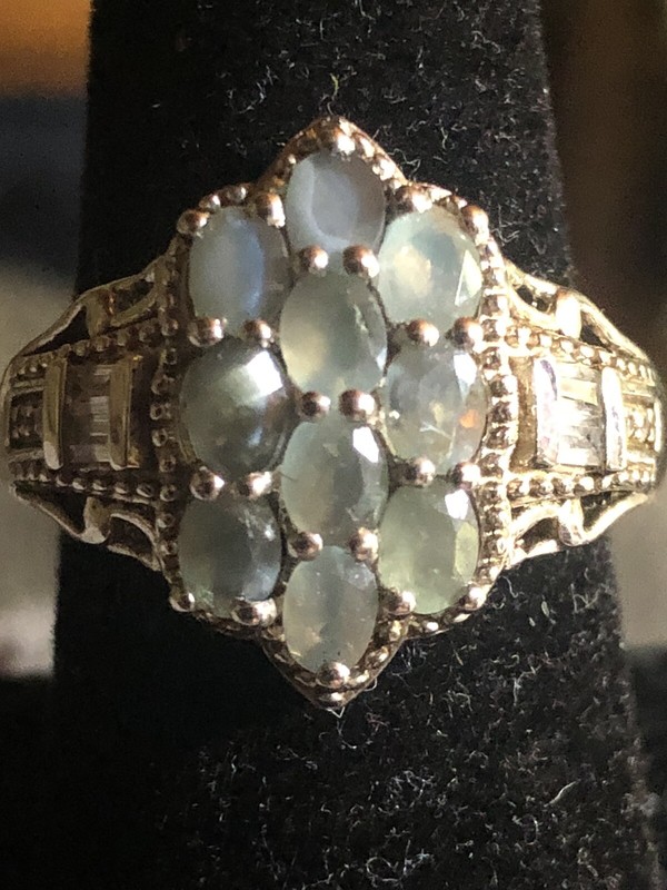 Narsipatnam Alexandrite, Zircon Ring in Platinum over Sterling Silver Ring, s-8