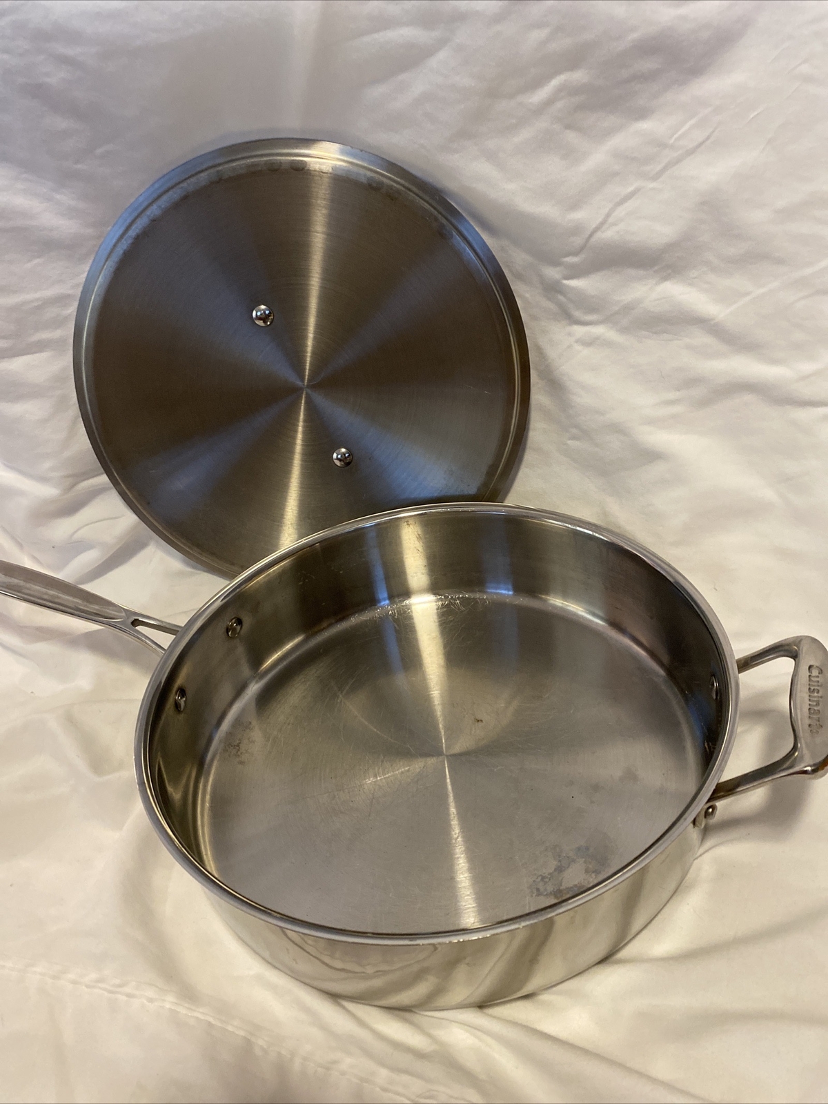 Cuisinart FCT3328H 5.5quart TriPly Stainless saute pan + Lid Made In France eBay