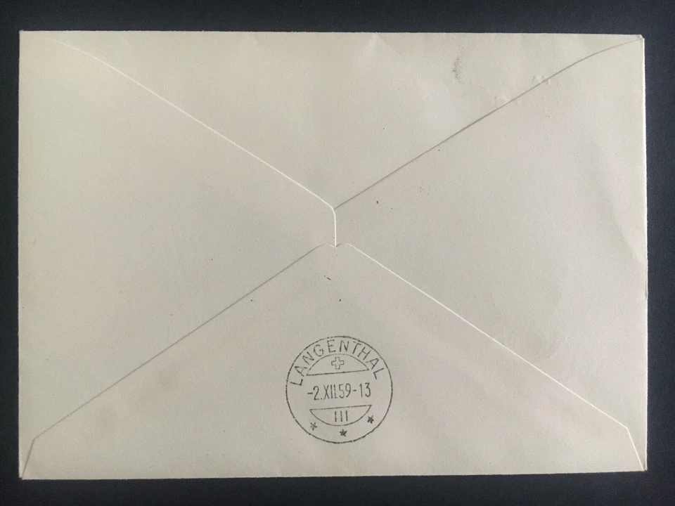 1959 Vaduz Liechtenstein First Day cover to Langenthal # 350-352 FDC Comp Set - Image 2 of 2