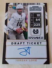 2020 Panini Contenders Draft Ticket JORDAN LOVE RC On Card Auto #/6 Packers 122