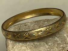 Small Etched Childs Bangle Gold Filled Bracelet Jewelry Dots Starbursts