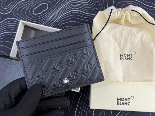 MONTBLANC Collection Card Holder Wallet 6cc M_Gram 4810 Black Leather -New - Picture 3 of 10