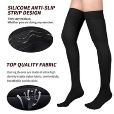 Compression Stockings Thigh High for Women Men 30-40 mmhg Graduated Compression