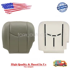 Driver Bottom Leather Gray Seat Cover Foam Cushion For 03-06 Silverado Sierra US