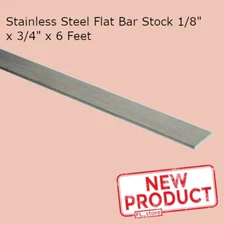 Stainless Steel Flat Bar Stock 1/8" x 3/4" x 6 Feet Rectangular 304 Mill Finish