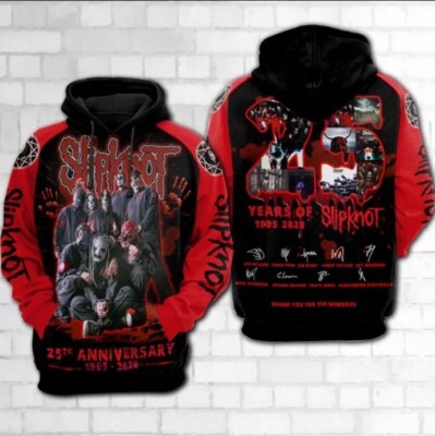 Slipknot 25Th Anniversary Shirt, Slipknot Band Hoodie, Rock Music 3D All Over Pr