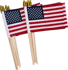 12 Pack Small American Flags Small US Flags/Mini American Flag on Stick 4x6 Inch