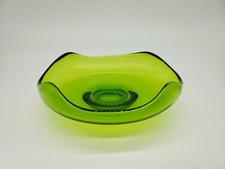 Vtg Viking Epic Green Bonbon Candy Dish Bowl Footed MCM EXC  T1