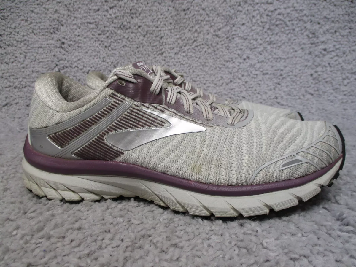 Brooks Adrenaline GTS 18 Womens Size 8 Gray Running Shoes Sneakers 1202681B104