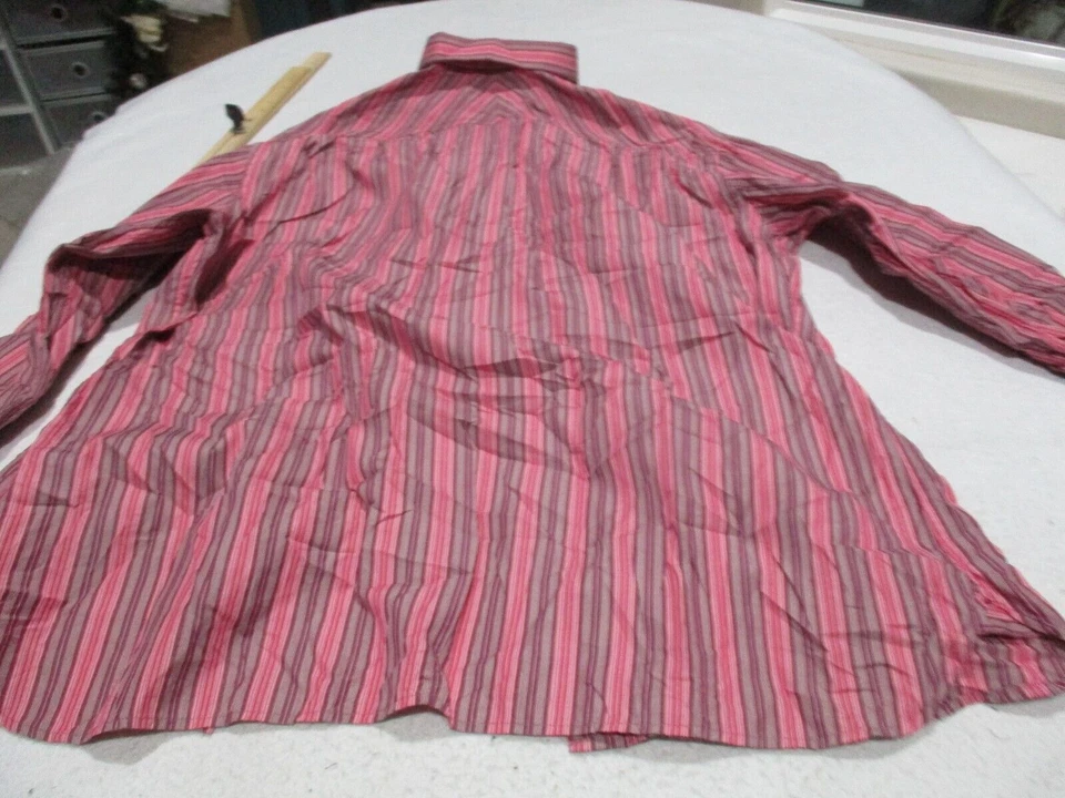 Camisa hueca ajustada rosa abotonada talla xxl 18-18 1/2 Foto 4 de 4