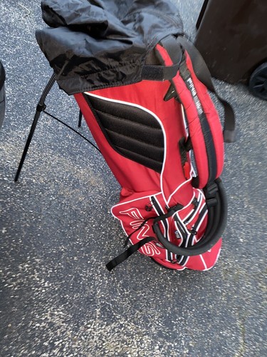 Ping Hoofer Ständer Tragetasche rot schwarz mit 5 Wege Trennwand mit Regenhaube