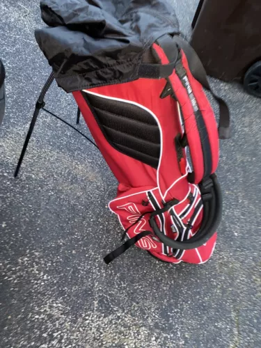 Ping Hoofer Stand Carry Bag Red Black W/ 5 Way Divider With Rain Hood