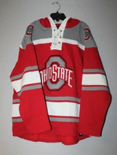 New NCAA Ohio State Buckeyes old time jersey style midweight cotton hoodie men M