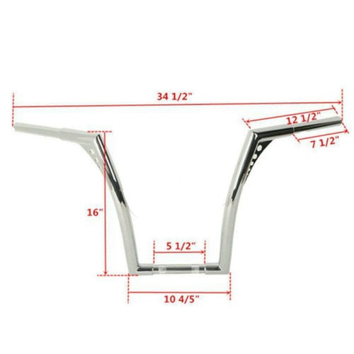 1-1/4"" 16"" Rise Ape Aufhänger Lenker für Harley-Davidson FLHR Road King 2001 - Bild 4 von 7