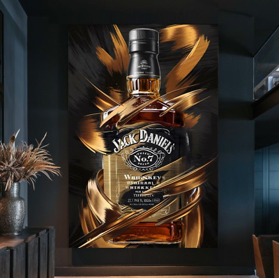 XL LEINWAND BILD ER BIS 170x110x5 Jack Daniel's Whiskey FLASCHE WANDBILD MODERN