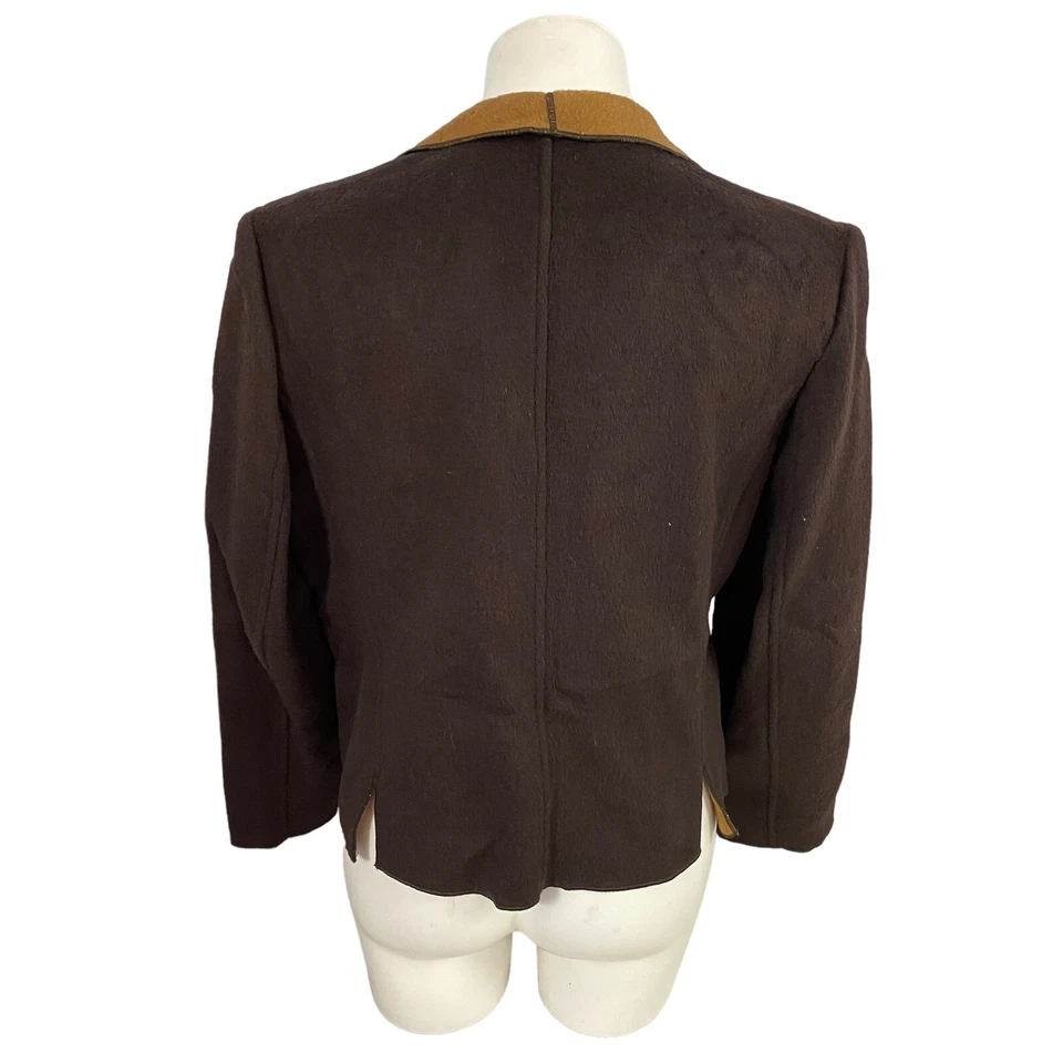 Blazer Covington Mujer Talla 12 Doble Cara Lana Camel Marrón Solapa Cara Abierta Foto 2 de 4