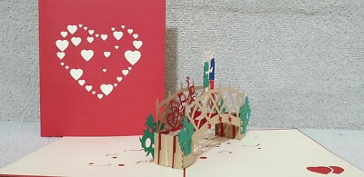 3D Pop Up Verliebte Paar Karte (Valentinstag, Verlobt, Hochzeit, Jahrestag, Blanko 