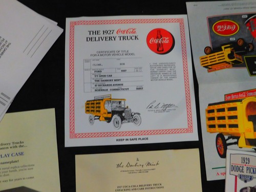 Danbury Mint 1927 Coca-Cola Delivery Truck - Title and Paperwork - Picture 2 of 3