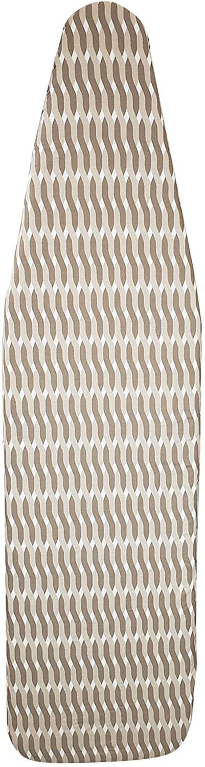 HOMZ Brand Padded Cotton Ironing Board Cover Taupe Brown White Elastic W/Straps