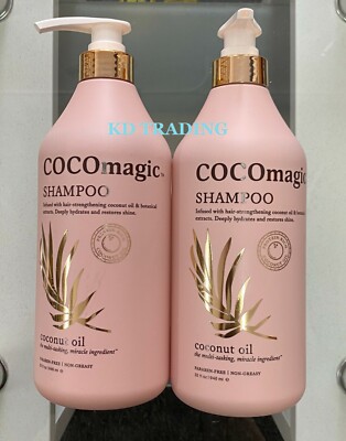 (2-Pk) COCOmagic Coconut Oil Protein-Rich BOTANICAL Hair-Strengthening SHAMPOO 