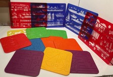 Vintage Tupperware Tuppertoys Picture Plates Rubbing Double Sided Kids Toy 14 