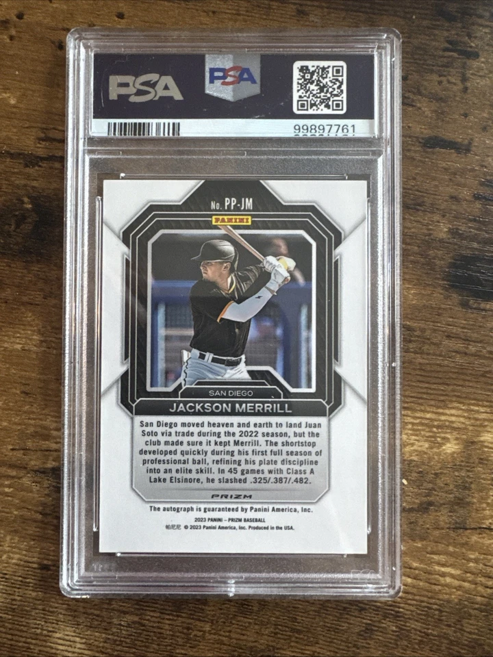 JACKSON MERRILL 2023 Panini Prizm Penmanship Green Ice Autograph Auto #PP-JM - Image 2 of 2