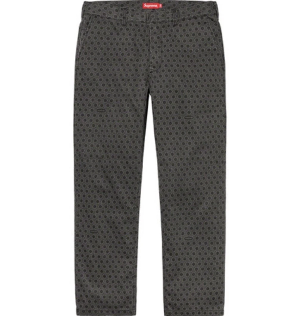 Pantalon de travail suprême 19AW noir monogramme w30