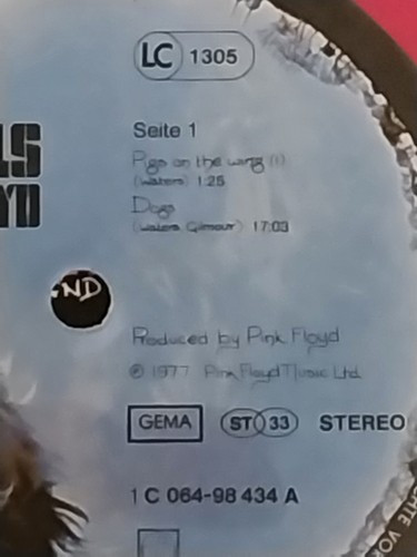Pink Floyd, Animals, Pink Vinyl ,Limited edition,1977,Germany,EMI, 1C 064-98 343 - Bild 5 von 11