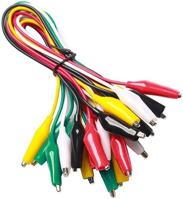 10er Set Isolierte Messkabel mit Krokodilklemmen 50cm - Elektronik Experimente