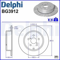 2X Bremsscheibe Delphi BG3912 2 Bremsscheiben Hinterachse Hinten FüR Toyota