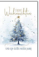 Weihnachten Tanne Mit Goldenen Sternen GlüCkwunschkarte Mit Umschlag