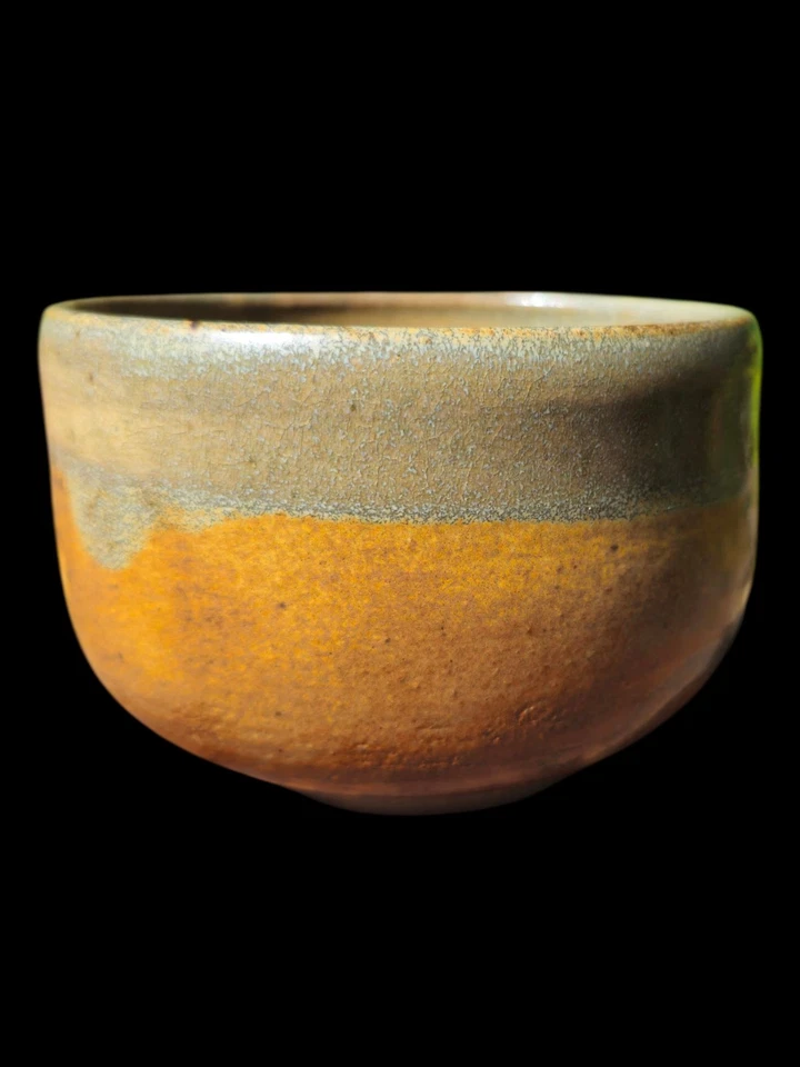 Soda Fired Japanese Style Chawan Tea Bowl Footed Handmade Ceramic Pottery ART  - Image 3 of 4