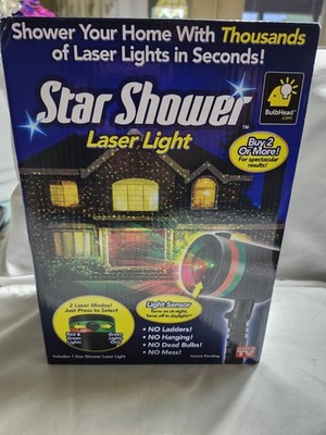 Star Shower Laser Light BulbHead Red and Green Holiday Projector with Stake