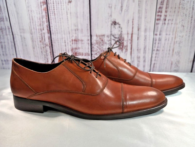 ROCHAS Italian Men's Luxury Oxford Genuine Leather Shoes Pointed Toe 11.5 /EU 45