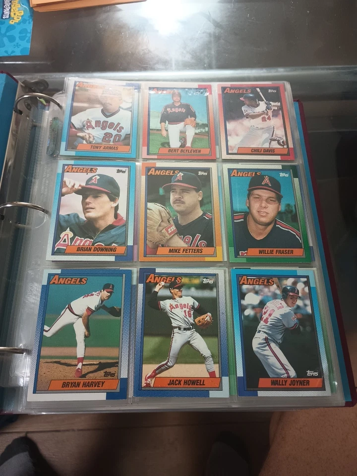 Lote de cartões de beisebol vintage anos 1990 MLB Topps Ring Binder - Imagem 2 de 4