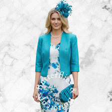 Jacques Vert Size 16 Dress Jacket and Fascinator Bag Mother of the Bride Outfit